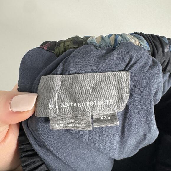 By Anthropologie Bubble Mini Skirt Womens XXS Black Dark Floral Fairy Whimsigoth - Picture 7 of 11